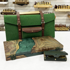 Нарды подарочные из эпоксидной смолы «Изумрудная гармония»