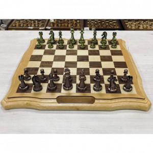 «Шахматы подарочные «Элегант» — складной набор с металлическими фигурами»