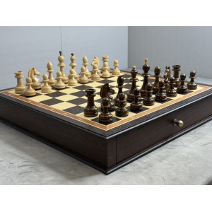 Шахматный ларец подарочный с фигурами из дуба