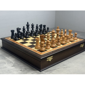 Шахматы подарочные деревянные в ларце с утяжеленными фигурами