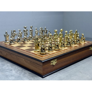 Шахматы подарочные с фигурами из бронзы